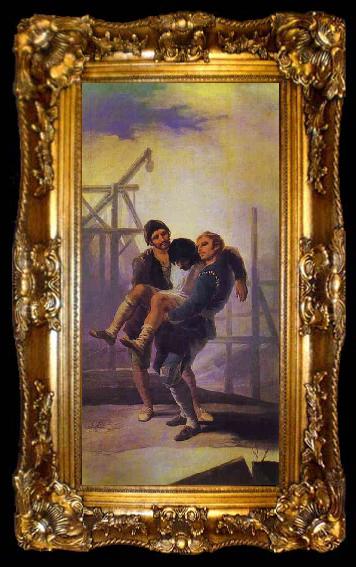 framed  Francisco Jose de Goya The Injured Mason, ta009-2